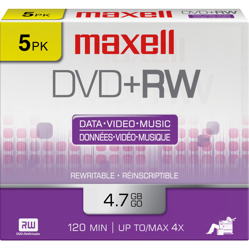 Maxell DVD+RWs 4X 4.7 GB 5/pkg