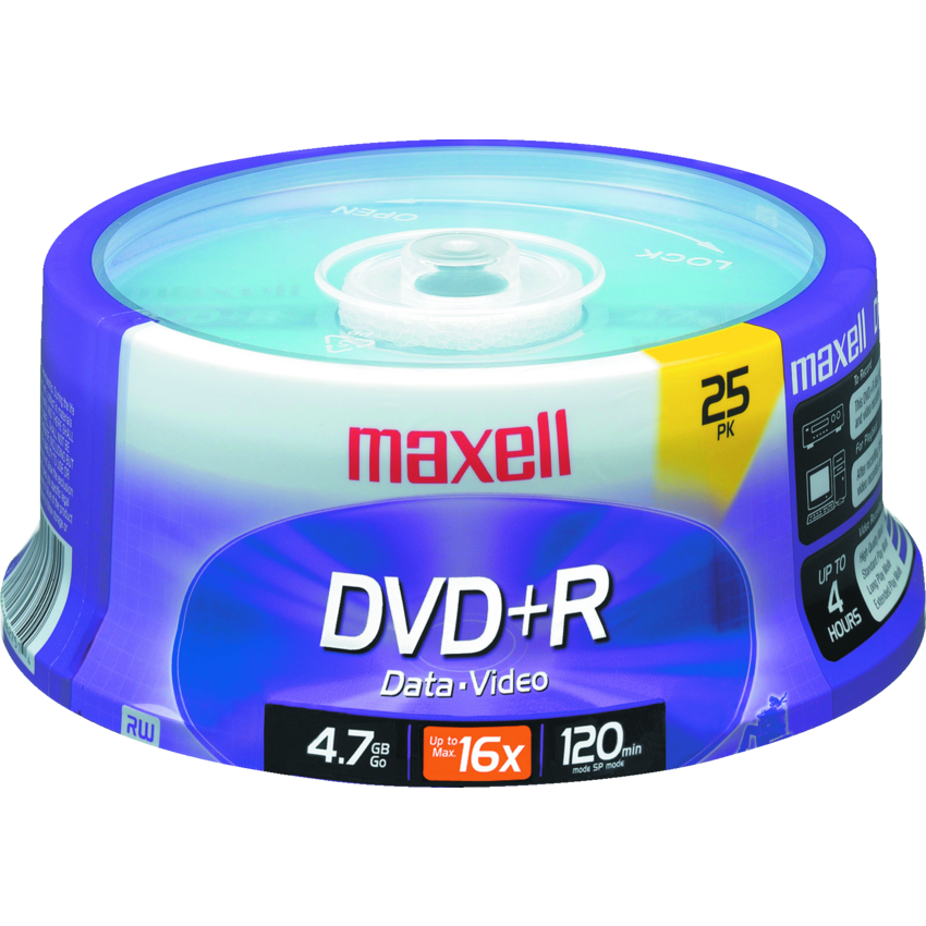 Maxell DVD+R 16X 4.7 GB 25/spindle