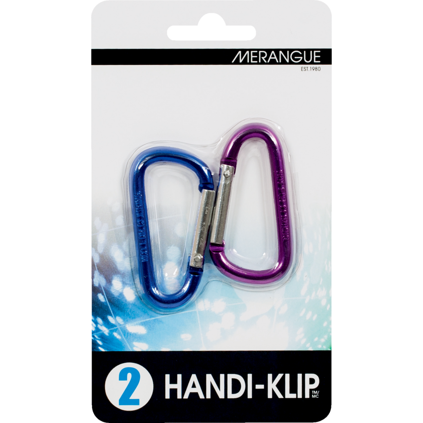 Handi-Klip™ Carabiners 6 cm Assorted Colours 2/pkg