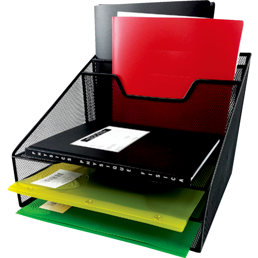 Winnable Mesh File and Tray Sorter Letter Size Black