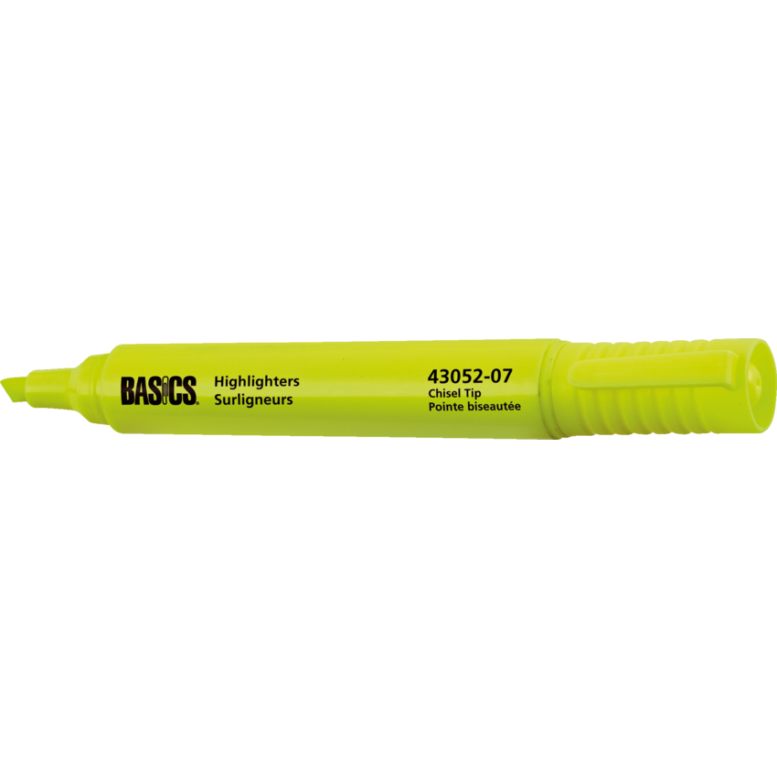 Basics® Highlighters Yellow 12/box