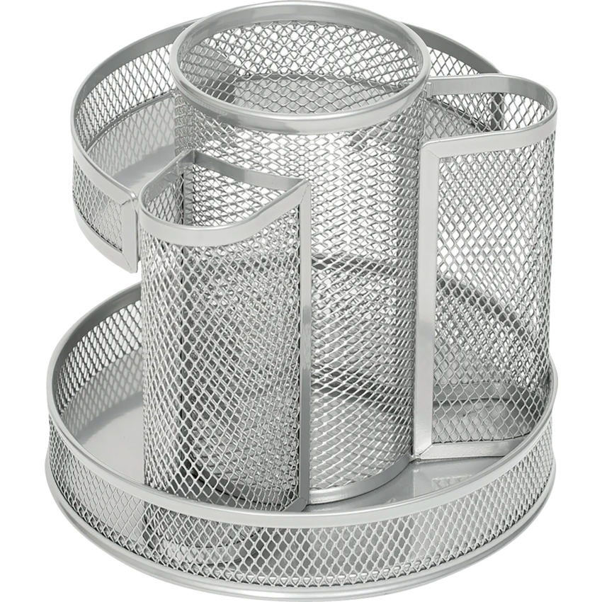 Merangue Circular Mesh Holder 6" x 6" x 6" Silver