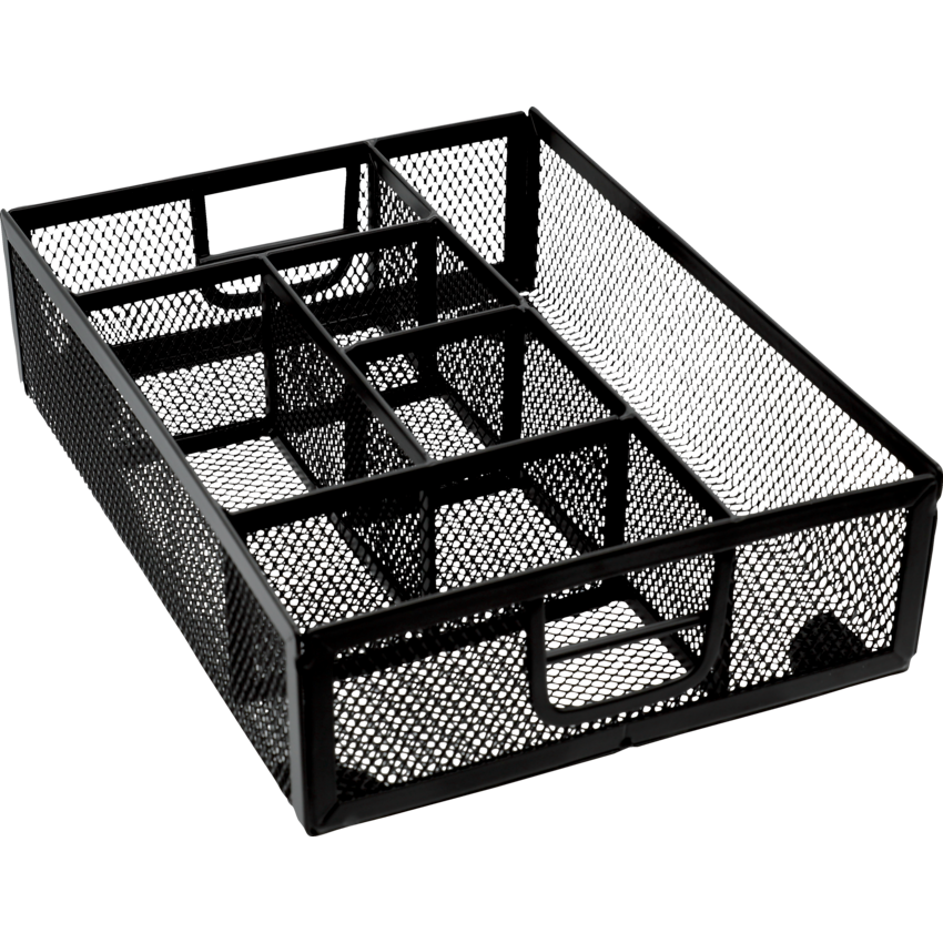 Merangue Mesh Desk Accessory Drawer Organizer 7-1/5" x 9-1/4" x 2-1/3" Black
