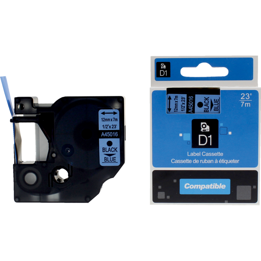 Premium Tape™ Compatible Replacement Tape Dymo A45016 1/2" x 23' Black on Blue
