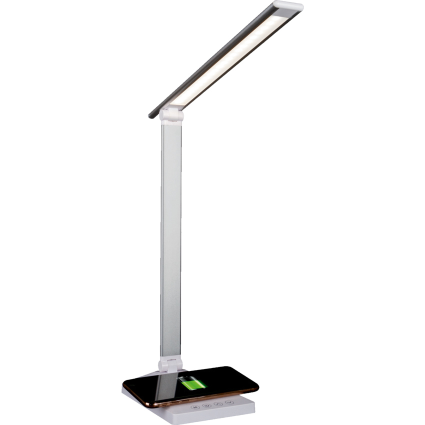OttLite® Wellness Series® Entice LED Desk Lamp with Wireless Charge White/Slvr