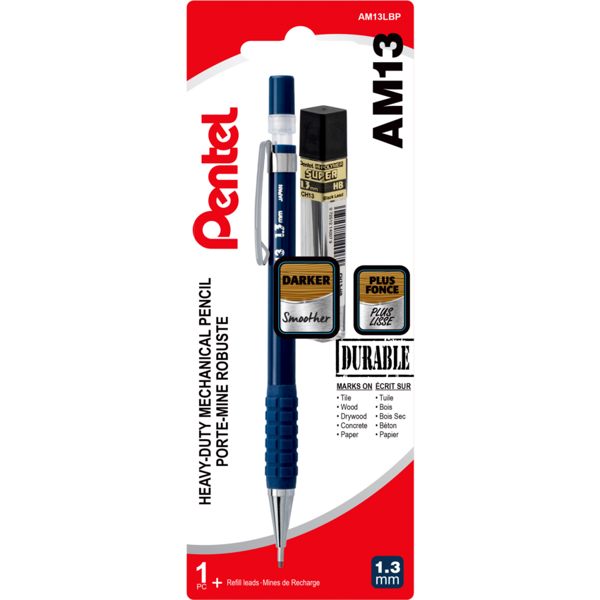 Pentel® Sharp Heavy Duty Mechanical Pencil with Refills 1.3 mm Blue