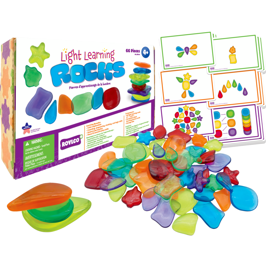 Roylco Light Learning Rocks 2" x 2" Assorted Colours 48/pkg