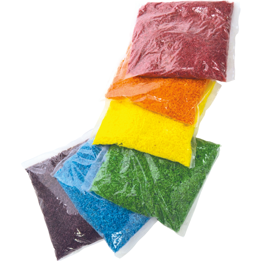 Roylco Sensory Rice 1lb Assorted Colours 6/pkg