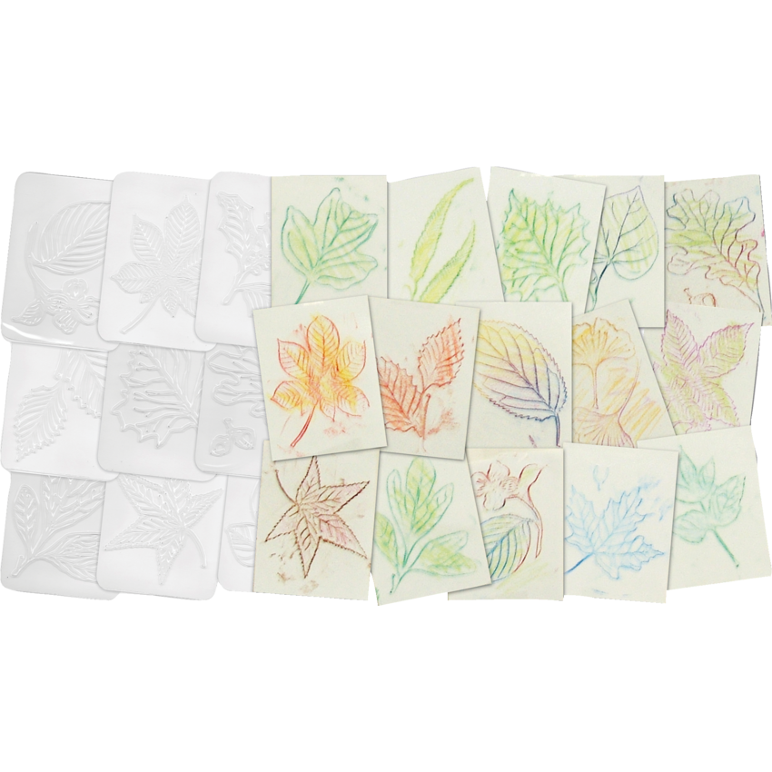 Roylco Rubbing Plates Leaf 4" x 5" 16/pkg