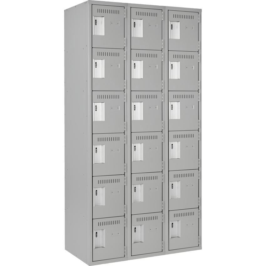 Anthony Steel Clean Line™ Lockerettes Six Tier 3 Bank Pearl Grey