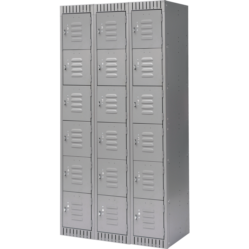 Kleton® RTA Steel Locker Lockerettes Basic Bank of 3 Grey