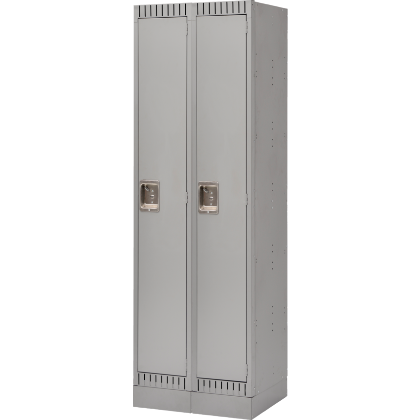 Kleton® RTA Steel Locker Single w/Recessed Base Bank of 2 Grey