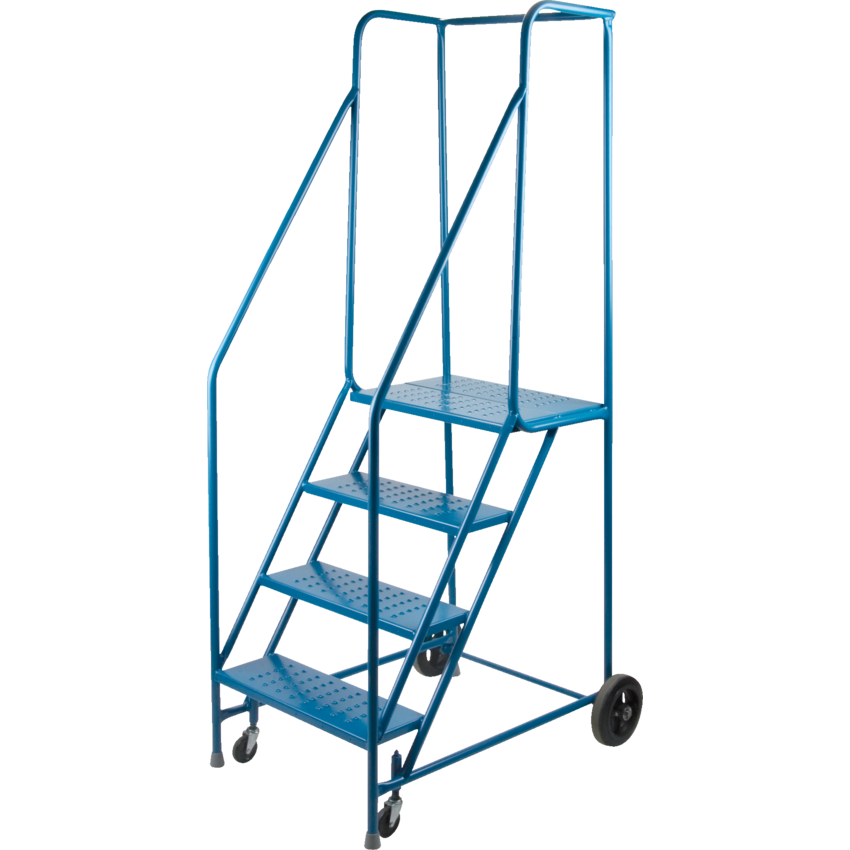 Kleton® Rolling Step Ladder w/Handrails 4-Step