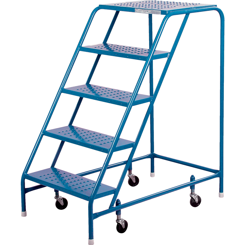Kleton® Rolling Step Ladder 5-Step Without Handrail