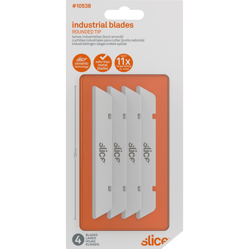 Dentec Slice?® Ceramic Replacement Blades Rounded 4-7/10" 4/pkg