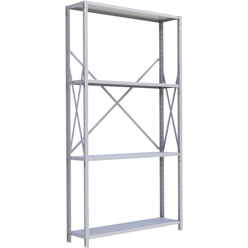 Metalware Boltless Shelving Units 4 Shelves 48"W x 18"D x 88"H Grey