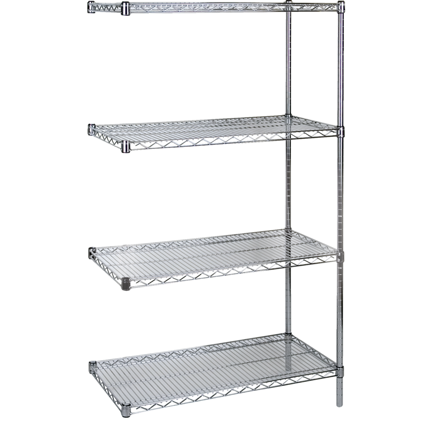 Kleton® Heavy Duty Chromate Wire Shelving 4 Shelves 36"W x 24"D x 63"H