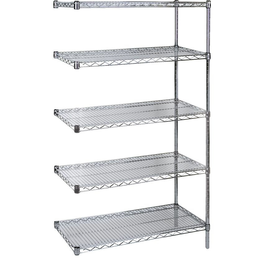 Kleton® Heavy Duty Chromate Wire Shelving 5 Shelves 36"W x 24"D x 74"H