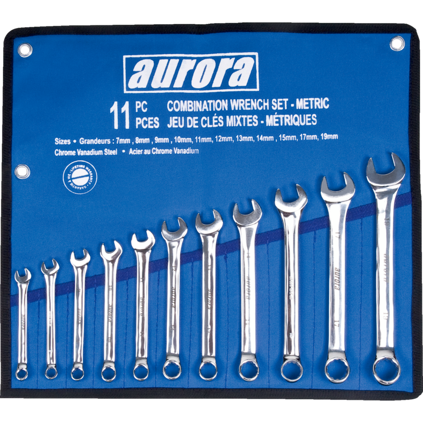 Aurora Tools® Combination Wrench Set Metric 11 pieces/set