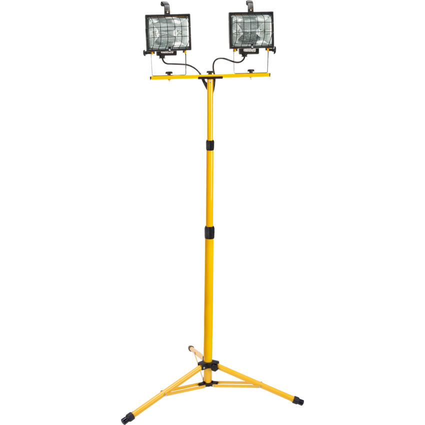 Aurora Tools® Twin Head Halogen Work Light Black and Yellow