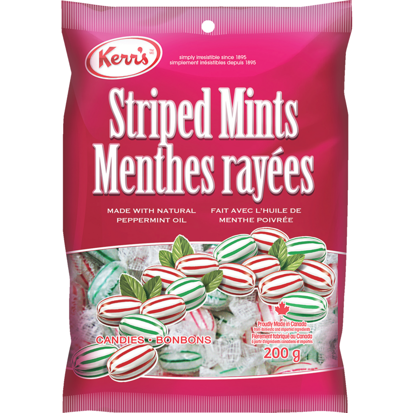Kerr's Snacks Striped Mints 200g