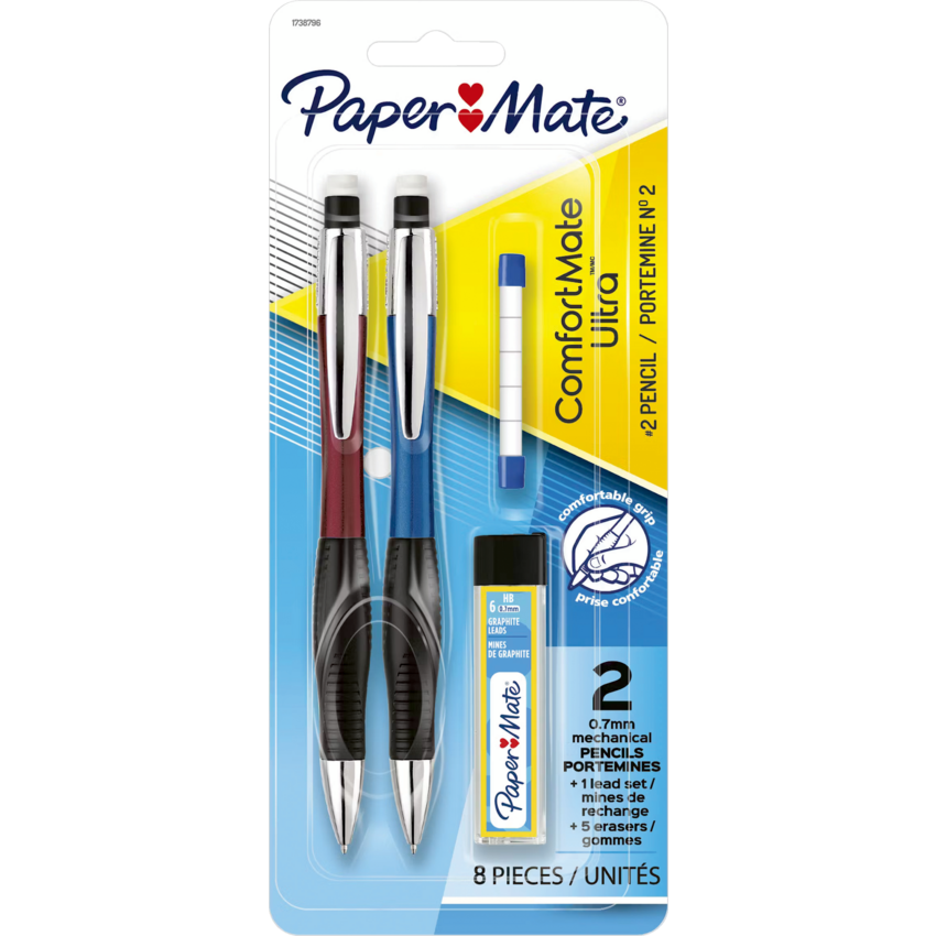 Paper Mate® ComfortMate Ultra™ Mechanical Pencils 0.7mm Assorted Colours 2/pkg