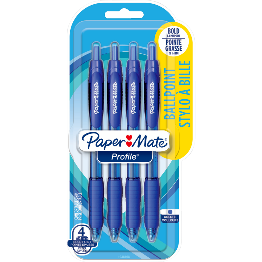Paper Mate® Profile® Retractable Ball Point Pens Super Bold Point Blue 4/pkg