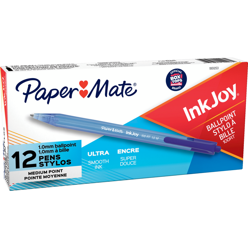 Paper Mate® InkJoy® 100 RT Retractable Ball Point Pen Medium Point Blue 12/box