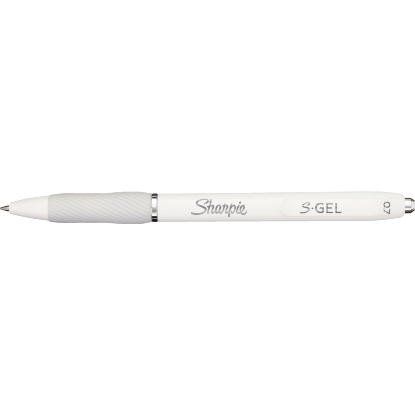 Sharpie® S-Gel® Fashion Retractable Pens 0.7 mm White Black 2/pkg