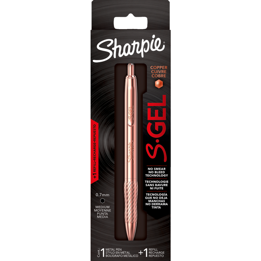 Sharpie® S-Gel® Retractable Pen 0.7 mm Copper Barrel Black Ink