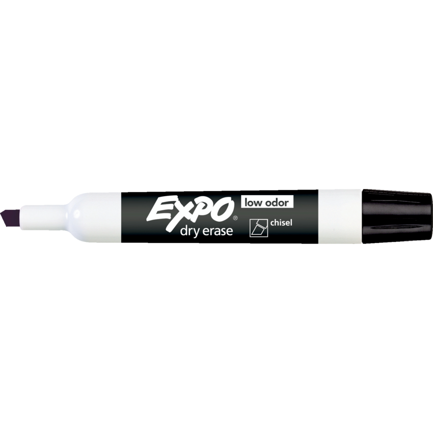 Expo® Low Odour Dry Erase Marker Chisel Tip Black