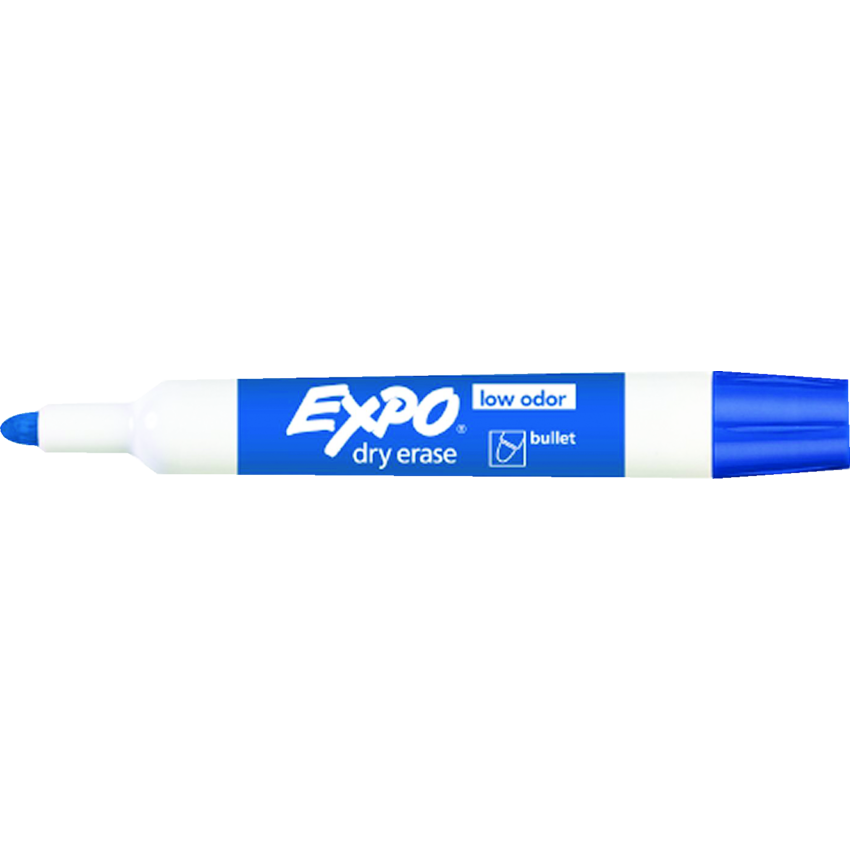 Expo® Low Odour Dry Erase Markers Bullet Tip Blue