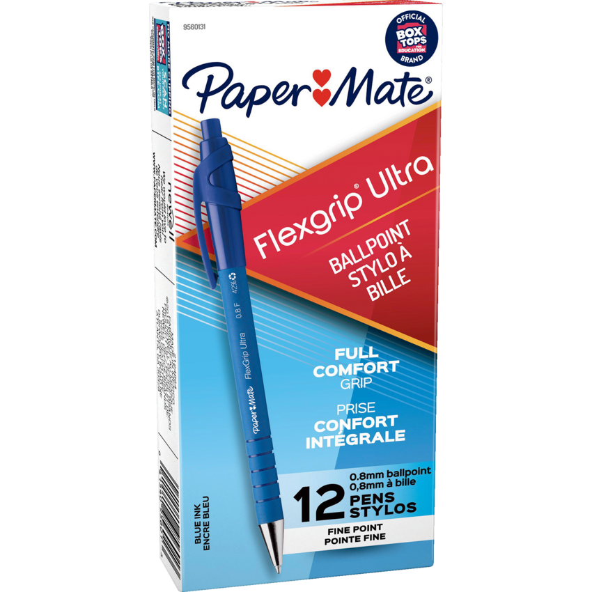 Paper Mate® FlexGrip® Ultra Retractable Ball Point Pen Fine Point Blue 12/box