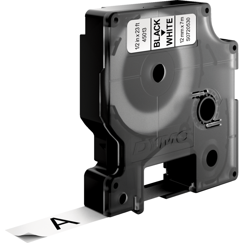 DYMO® D1™ Polyester Replacement Tape 1/2" Black on White