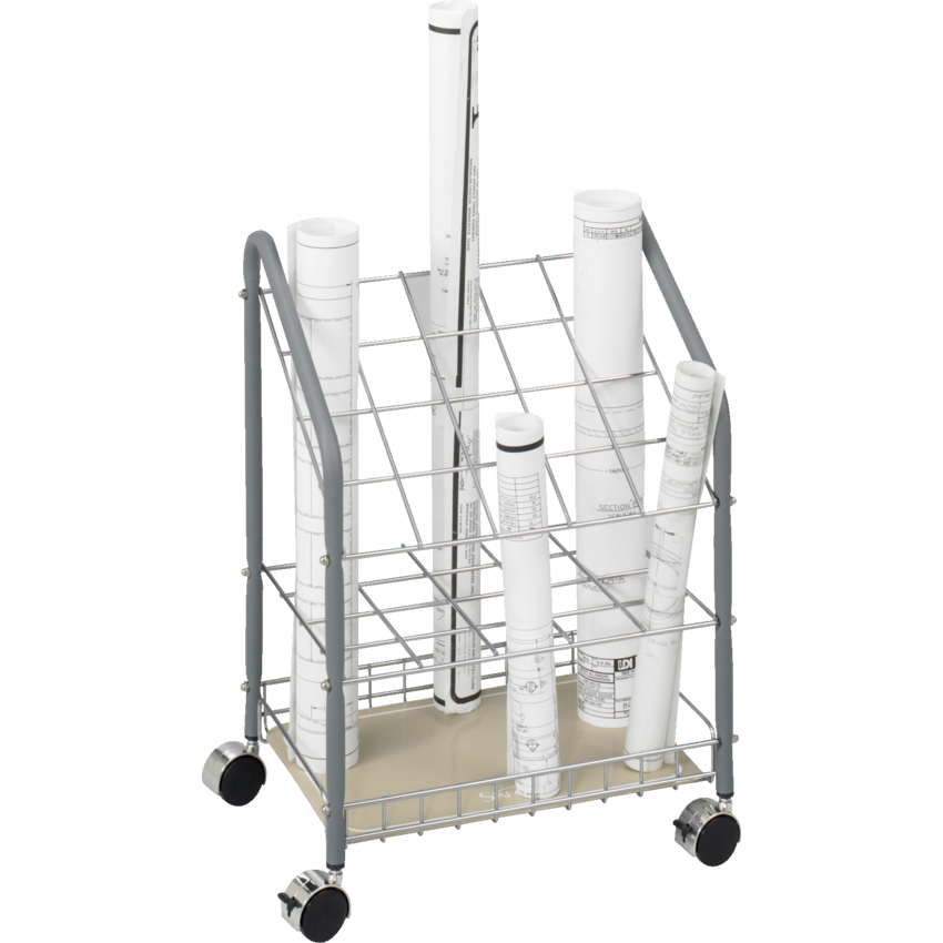 Safco® Tubular Steel Wire Roll File 20-Tube Capacity Light Grey