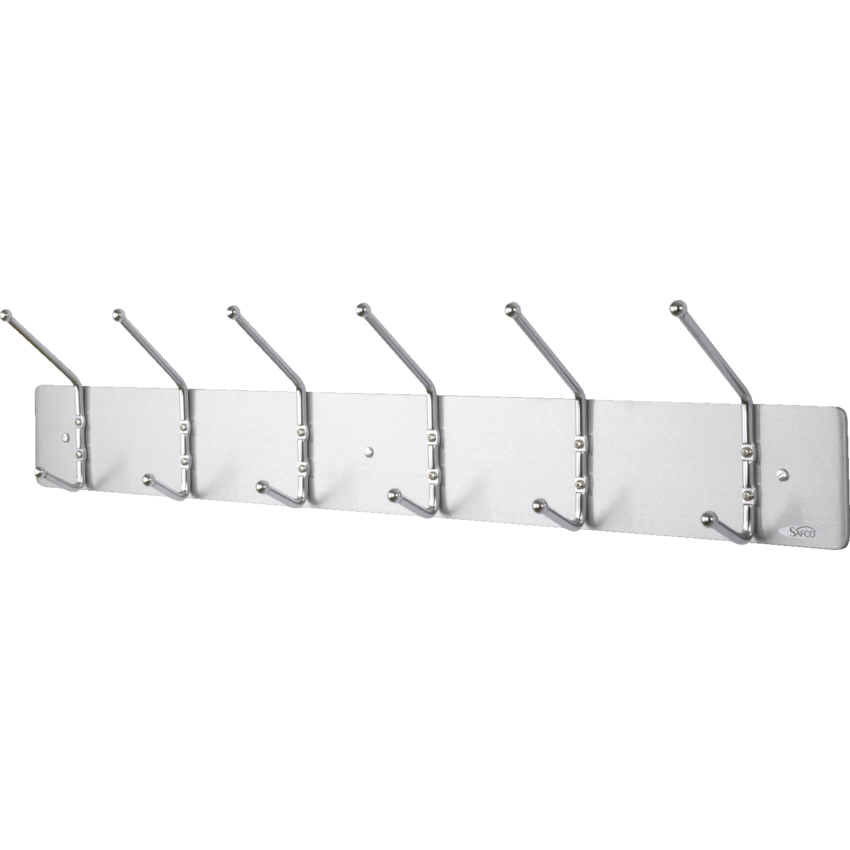 Safco® Wall Hooks 6 Hooks Chrome