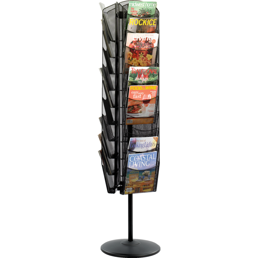 Safco® Onyx™ Rotating Mesh Magazine Stand Black