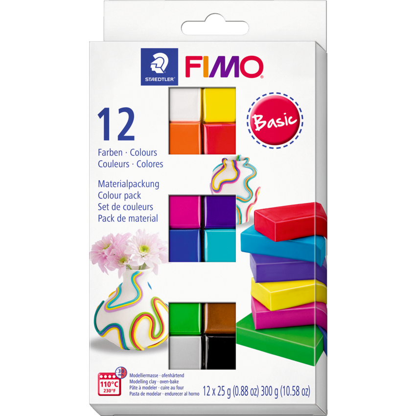 Staedtler® FIMO® Modelling Clay 25 g Assorted Basics Colours 12/pkg