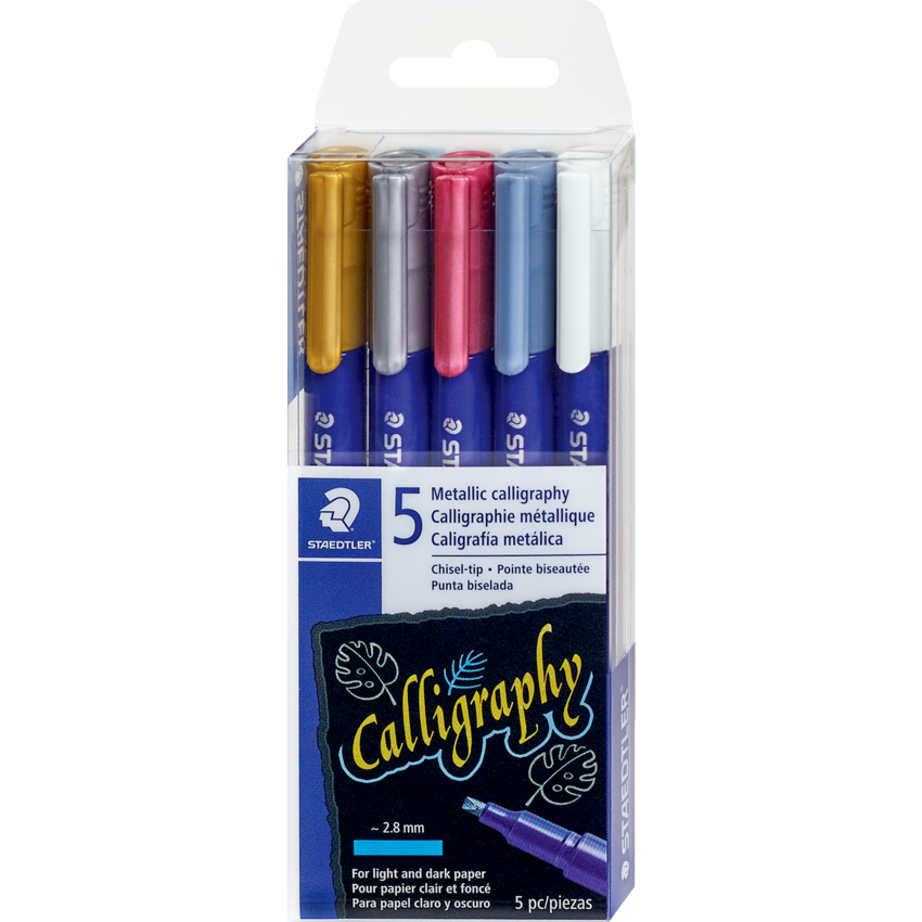 Staedtler® Metallic Markers Calligraphy Assorted Colours 5/pkg