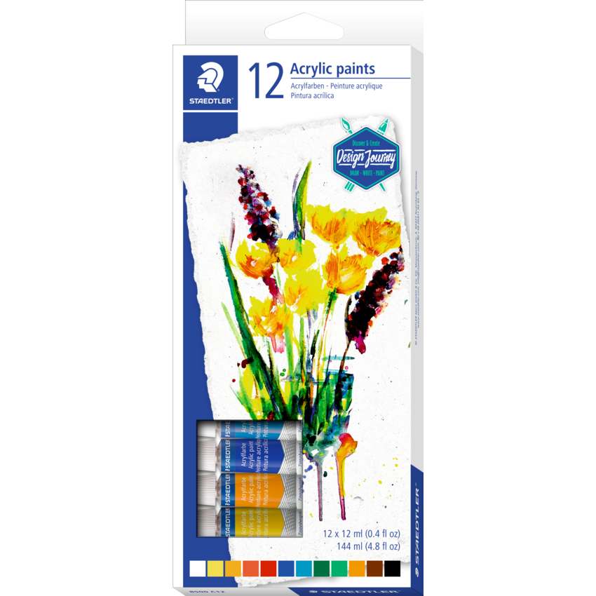 Staedtler® Fimo® Acrylic Paints 12 mL Assorted Colours 12/pkg