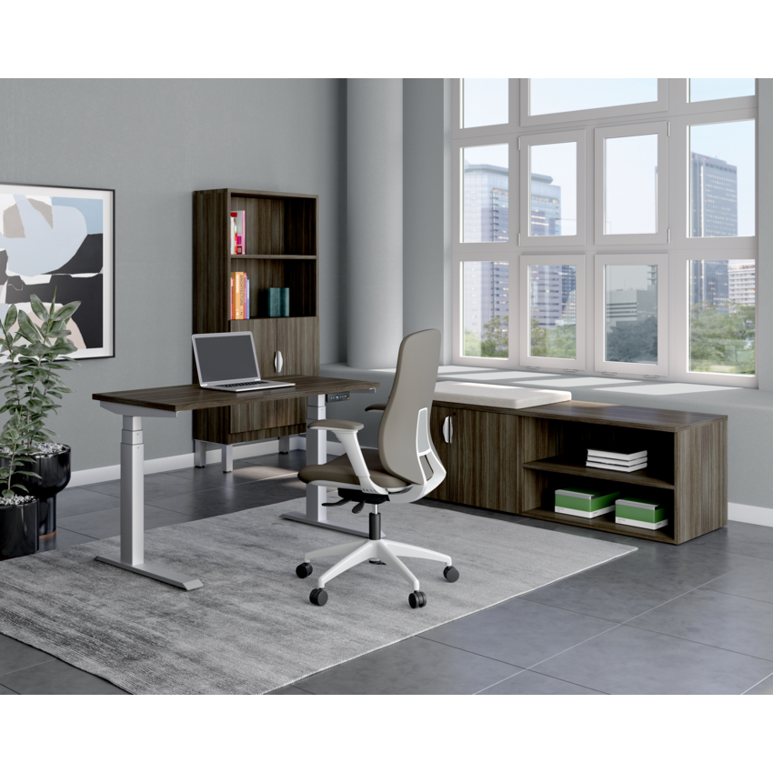 HDL® Calypso Series Electric Height Adjustable Tables 47-1/4”W x 23-3/4"D x 24-2/5"H Grey Dusk finish