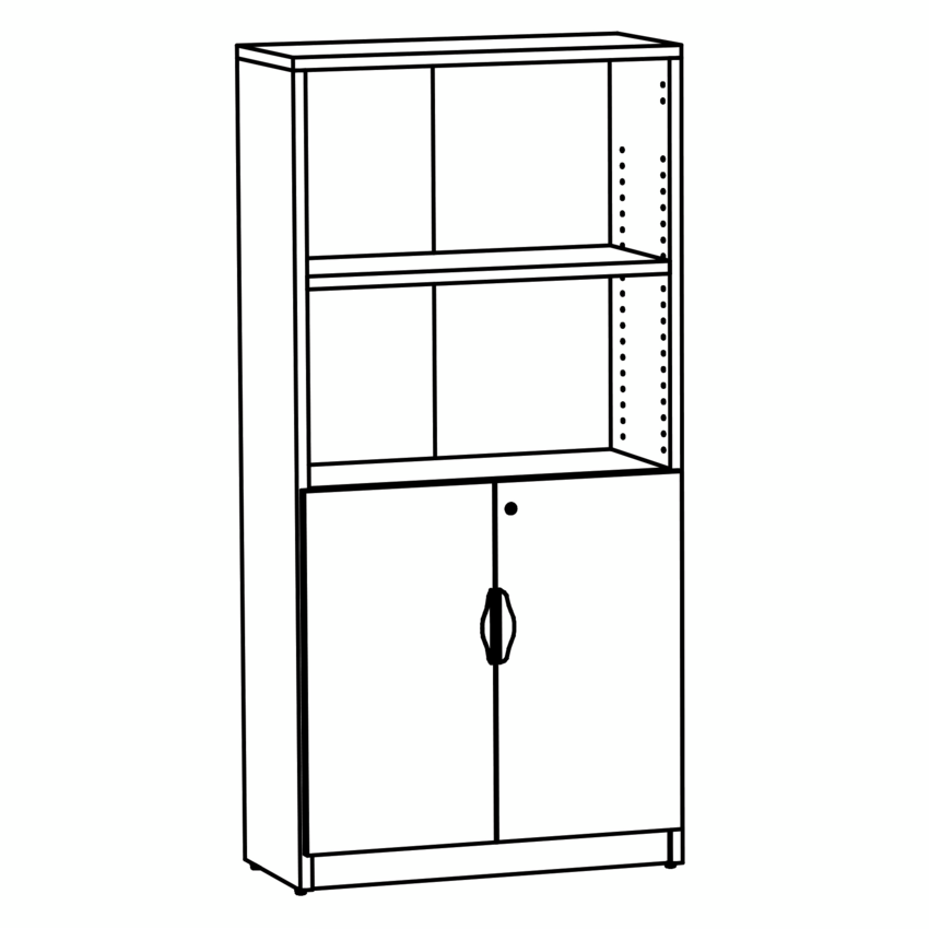 HDL® Innovations Bookcase 4-Shelf  32"W x 14"D x 66"H Grey Dusk