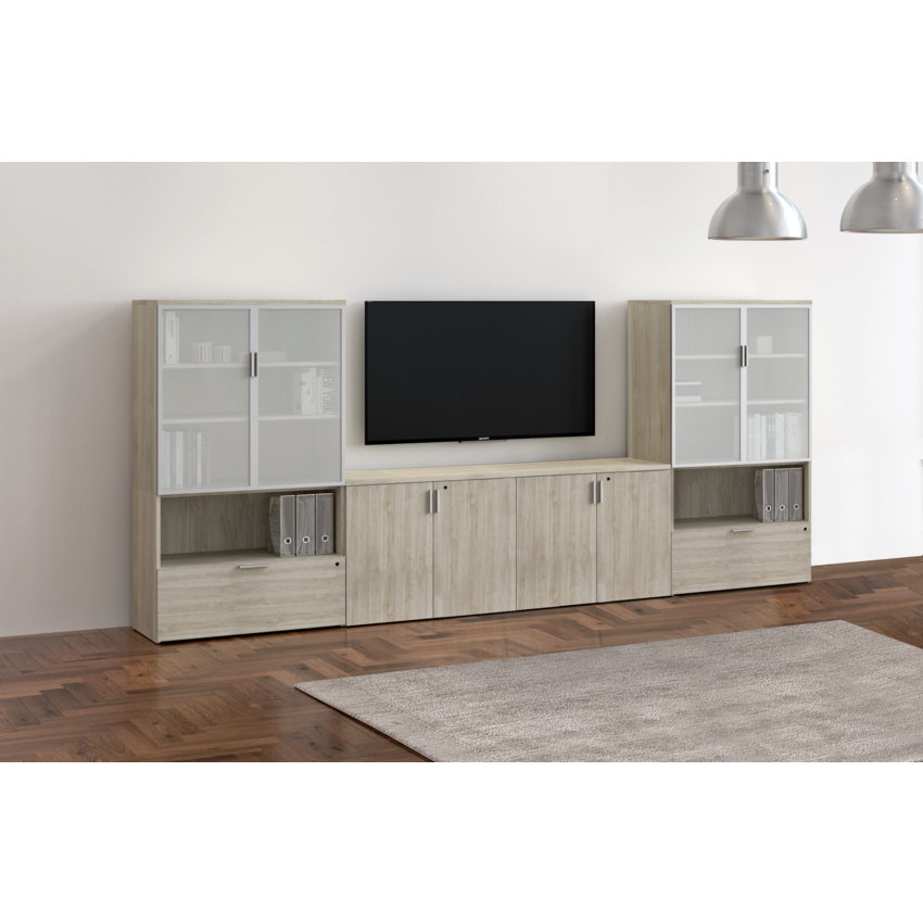 HDL® Innovations Series Boardroom Furniture Storage Credenza Winter Wood finish