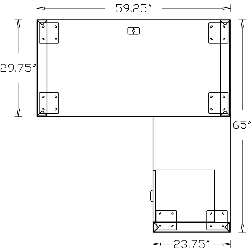 HDL® Innovations Series L-Desk 60"W x 66"D x 29"H Grey Dusk