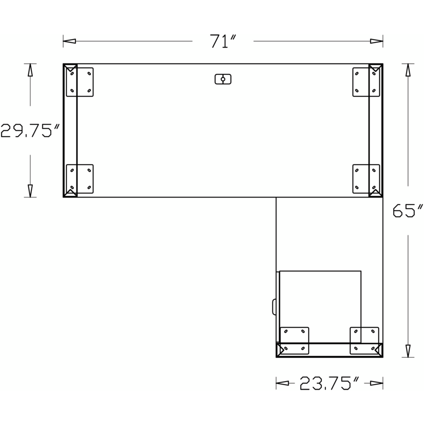 HDL® Innovations Series L-Desk 72"W x 66"D x 29"H Grey Dusk