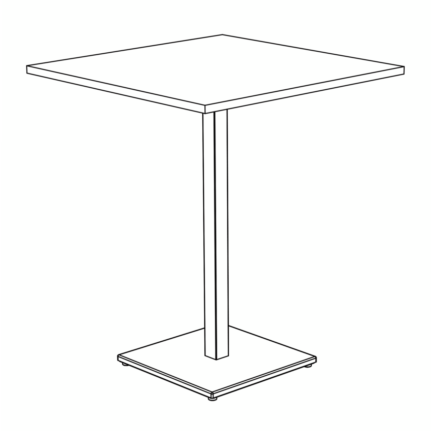 HDL® Innovations Bar Height Table Square 36"W x 36"D x 42"H Grey Dusk