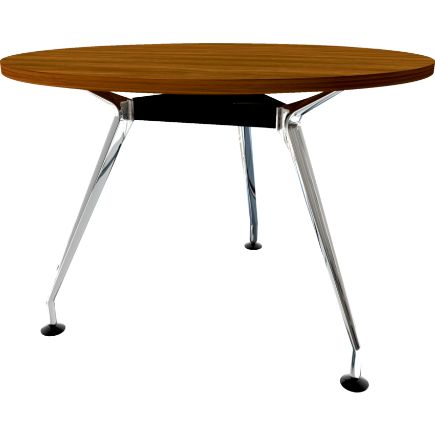 HDL® Innovations Upscale Meeting Table Round Top 4 people Black Walnut/Black