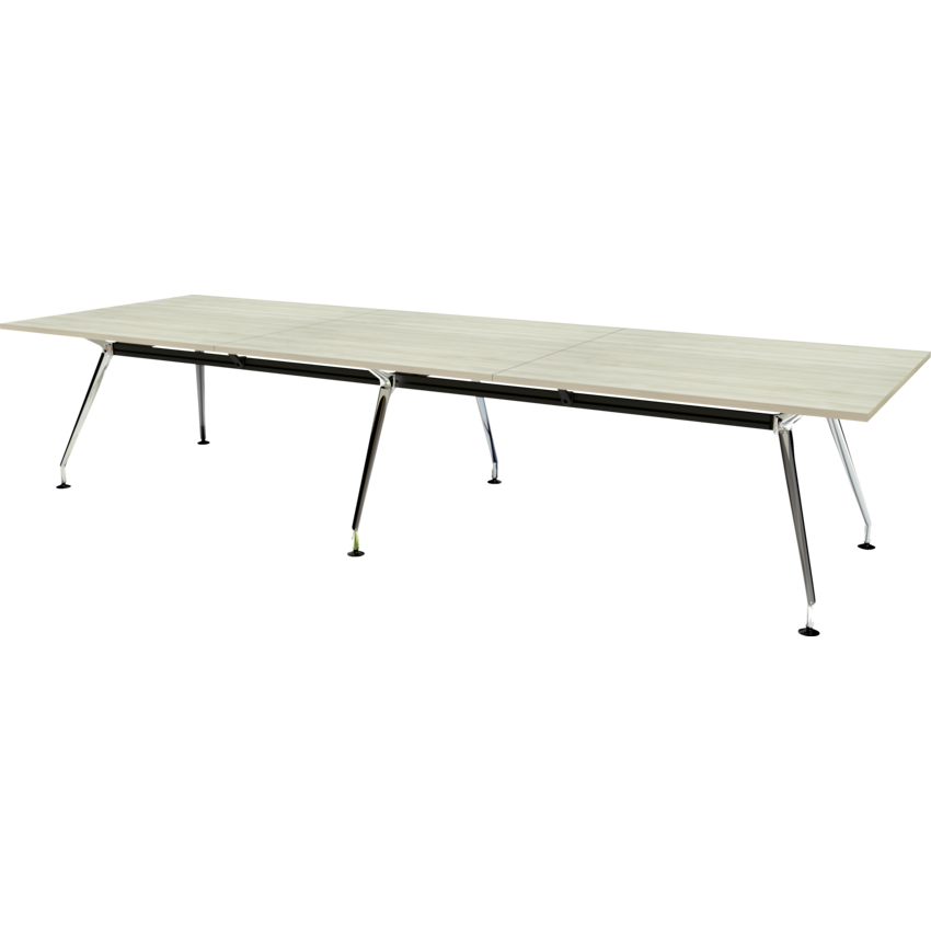 HDL® Innovations Upscale Meeting Table Rectanglular 12 people Winter Wood/Chrome