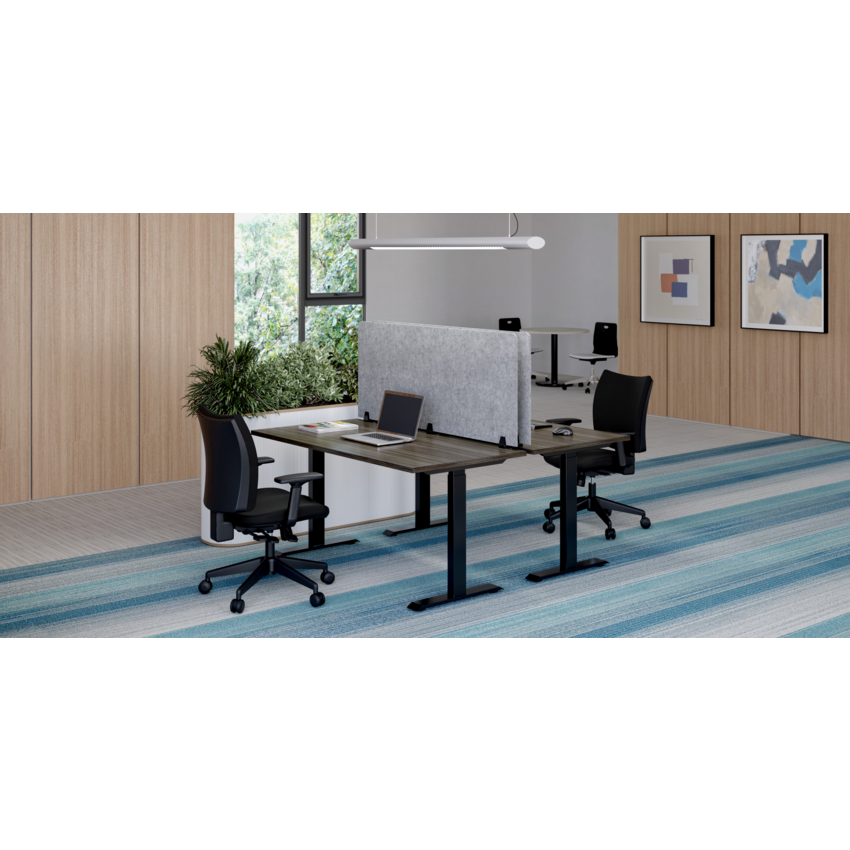 HDL® Innovations Acoustic Panel Top Mount 25"H x 72"W Charcoal Grey and Black