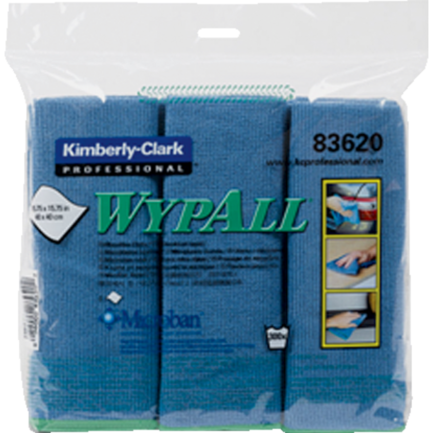 Wypall® Microfibre Cleaning Cloths Bathrooms & Fixtures Blue 6/pkg